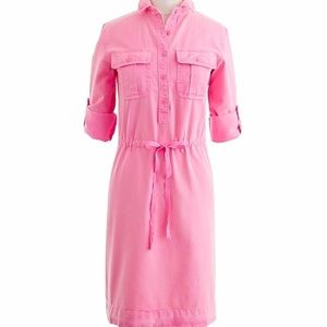J Crew Garment-dyed drawstring shirt dress size 8